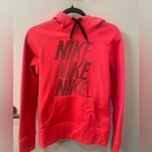 Neon Pink Womens Nike Hooded Sweatshirt - size small